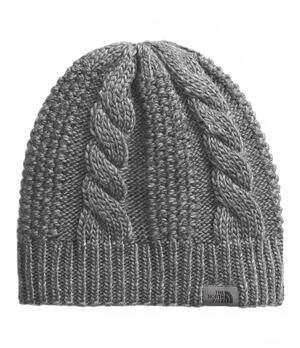 NEW THE NORTH FACE women's oh mega lined beanie in medium grey heather